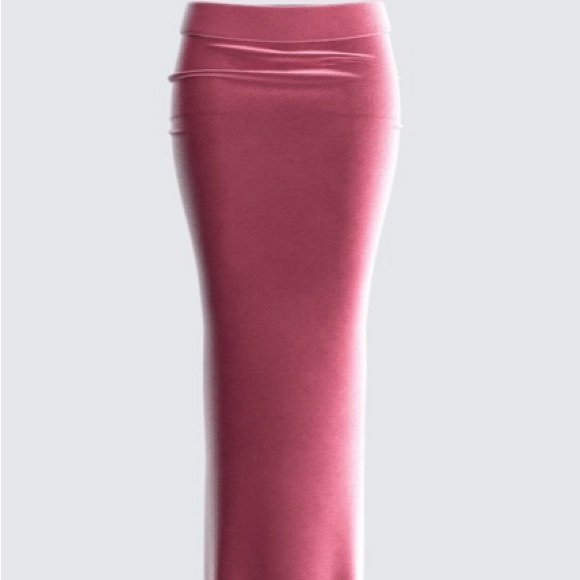 Finesse Pink Velvet Strapless Top and Long Skinny Maxi Skirt Set (Medium) NWOT - Picture 15 of 16